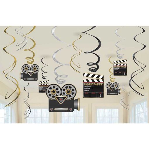 Picture of HOLLYWOOD FOIL SWIRL DECO - 12PK